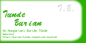 tunde burian business card
